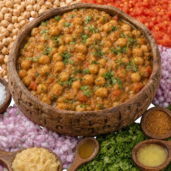 Punjabi Chole served and ready to eat