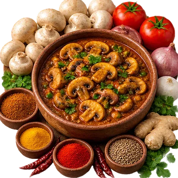 Dum Chatpata Mushroom Masala