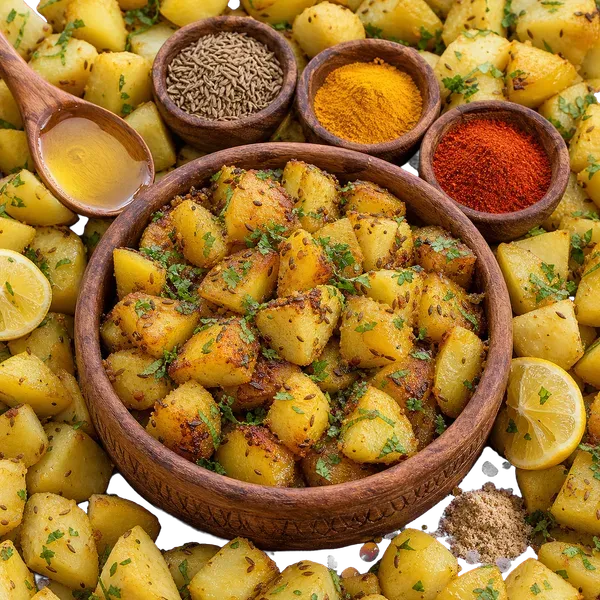 Classic Jeera Aloo served and ready to eat