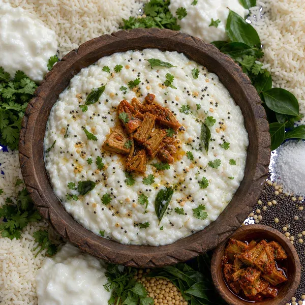 Kathal Pickle Curd Rice Bowl served and ready to eat