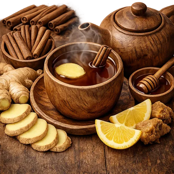 Cinnamon Ginger Tea served and ready to eat
