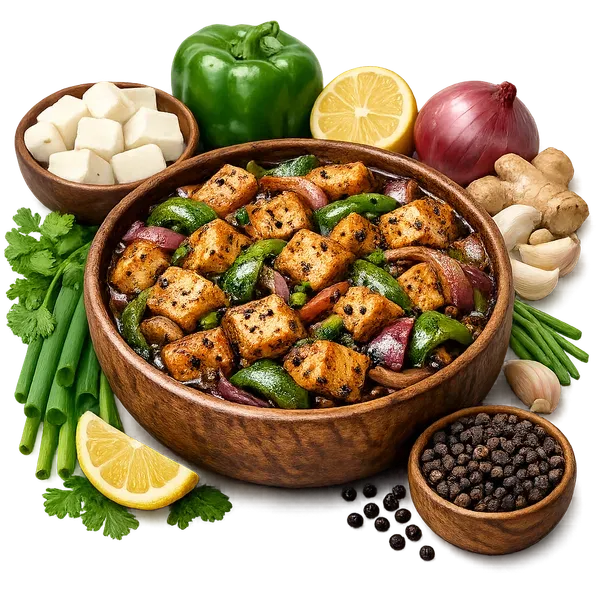 Black Pepper Paneer served and ready to eat