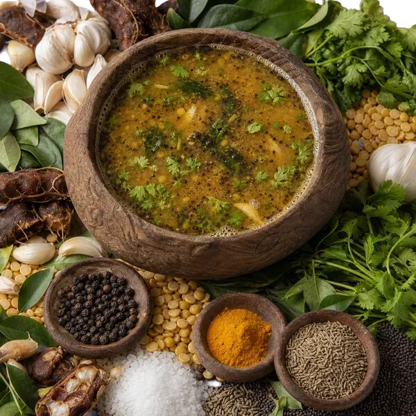 Fresh Black Pepper Rasam served and ready to eat