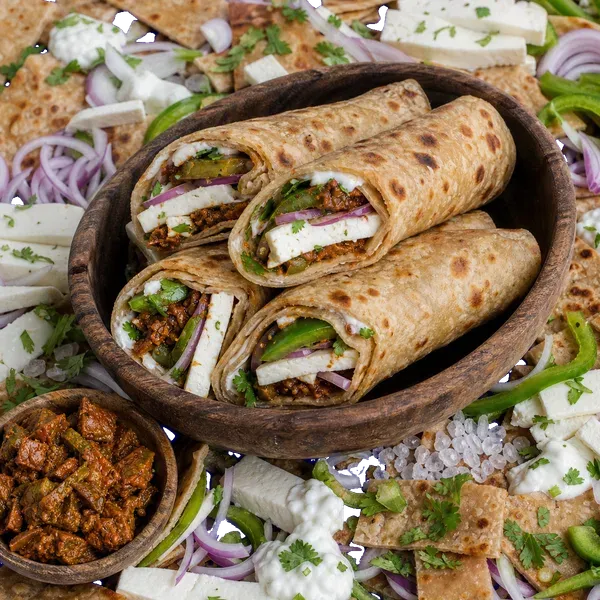 Kathal Pickle Paratha Roll, served and ready to eat 2
