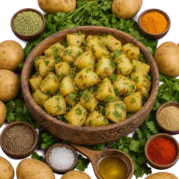 Saunf Aloo served and ready to eat