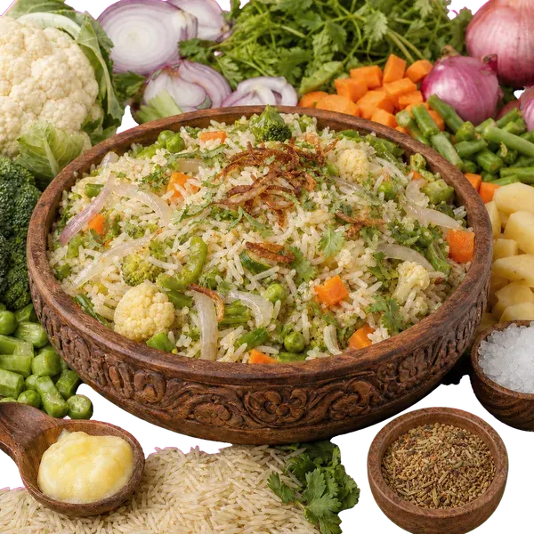 Whole Garam Masala Vegetable Pulao