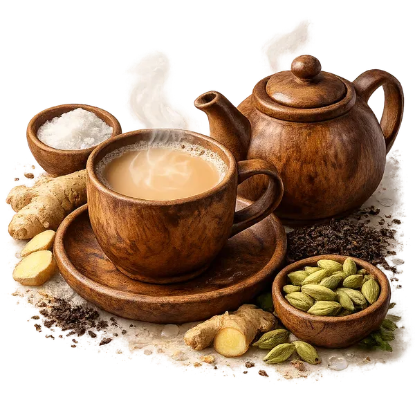 Fresh Elaichi Chai, served and ready to eat 2