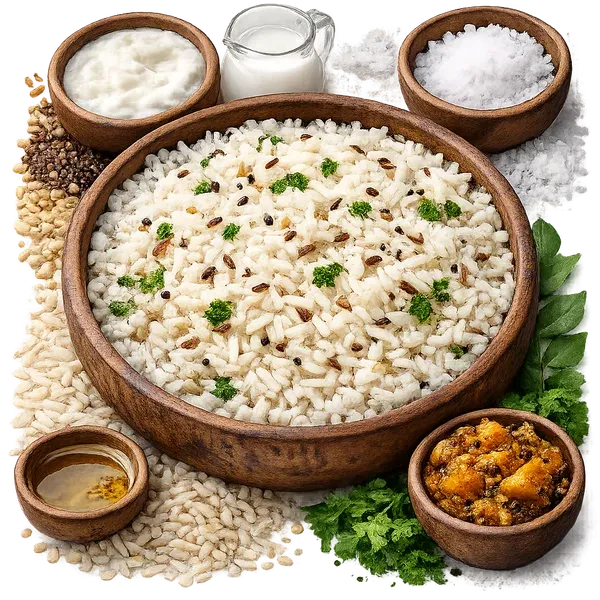 Kathal Pickle Curd Rice Bowl, served and ready to eat 2