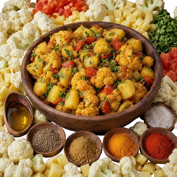 Everyday Aloo Gobi with Coriander served and ready to eat
